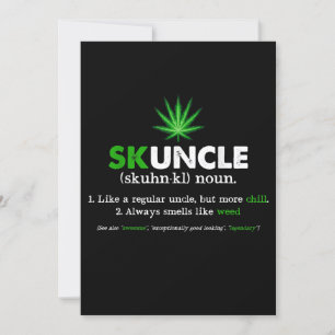 Funny Skuncle Weed Smoker Oom Lover Kaart