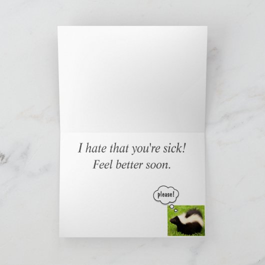 Funny Skunk Feel Better Kaart (Binnen)