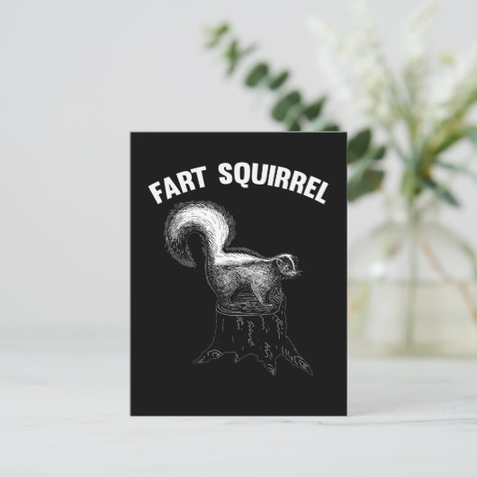 Funny Skunk Joke Squirrel Pun Briefkaart (Staand voorkant)