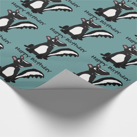 Funny Skunk Primitive Art Cadeaupapier (Hoek)