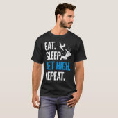 Funny Skydiving Eat Sleep Get High Repeat Skydiver T-shirt (Voorkant volledig)