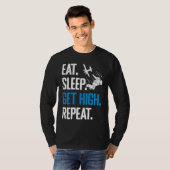 Funny Skydiving Eat Sleep Get High Repeat Skydiver T-shirt (Voorkant volledig)