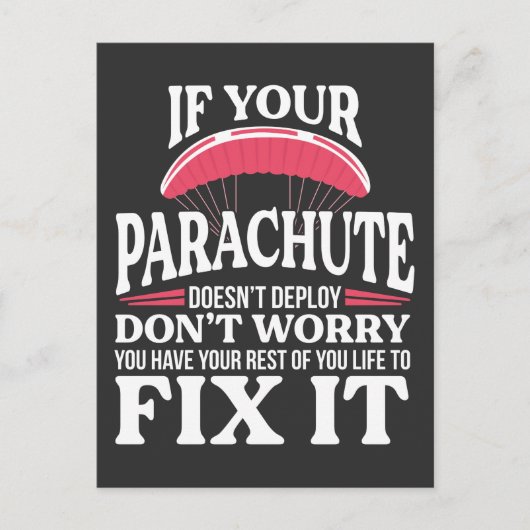 Funny Skydiving Gift Hilarious Skydiver Parachute Briefkaart (Voorkant)