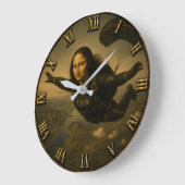 Funny Skydiving Mona Lisa Parachute Skydiver Gift Grote Klok (Hoek)