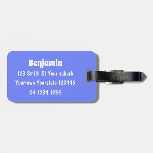 Funny slaapshark and Fishing cartoon Bagagelabel (Achterkant horizontaal)