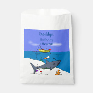 Funny slaapshark and Fishing cartoon Bedankzakje