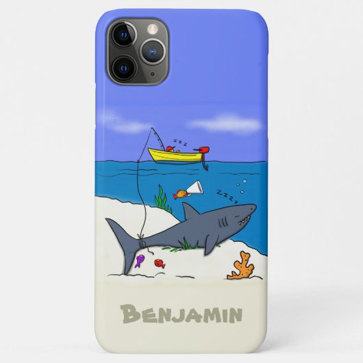 Funny slaapshark and Fishing cartoon Case-Mate iPhone Case (Achterkant)