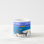 Funny slaapshark and Fishing cartoon Espresso Kop (Voorkant)