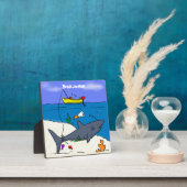 Funny slaapshark and Fishing cartoon Fotoplaat (Insitu)