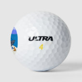 Funny slaapshark and Fishing cartoon Golfballen (Logo)