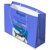 Funny slaapshark and Fishing cartoon Groot Cadeauzakje (Achterkant Gekanteld)