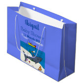 Funny slaapshark and Fishing cartoon Groot Cadeauzakje (Voorkant Gekanteld)