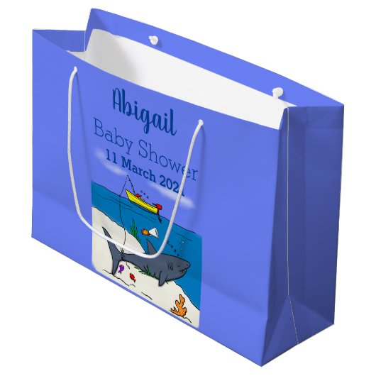 Funny slaapshark and Fishing cartoon Groot Cadeauzakje (Voorkant Gekanteld)