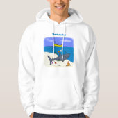 Funny slaapshark and Fishing cartoon Hoodie (Voorkant)