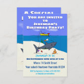 Funny slaapshark and Fishing cartoon Kaart (Voorkant / Achterkant)