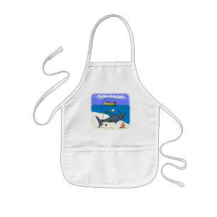 Funny slaapshark and Fishing cartoon Kinder Schort