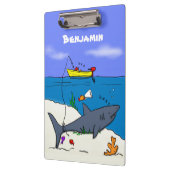 Funny slaapshark and Fishing cartoon Klembord (Links)