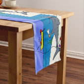 Funny slaapshark and Fishing cartoon Korte Tafelloper (Voorbeeld)