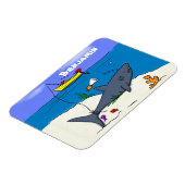Funny slaapshark and Fishing cartoon Magneet (Linkerzijde)