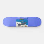 Funny slaapshark and Fishing cartoon Persoonlijk Skateboard (Horizontaal)