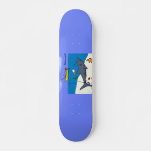 Funny slaapshark and Fishing cartoon Persoonlijk Skateboard
