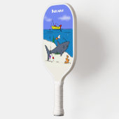 Funny slaapshark and Fishing cartoon Pickleball Paddle (Links)
