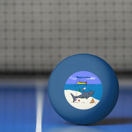 Funny slaapshark and Fishing cartoon Pingpongbal (Net)