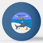 Funny slaapshark and Fishing cartoon Pingpongbal (Voorkant)