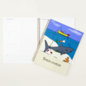 Funny slaapshark and Fishing cartoon Planner (Display)