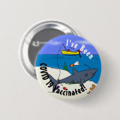 Funny slaapshark and Fishing cartoon Ronde Button 5,7 Cm (Voorkant /achterkant)