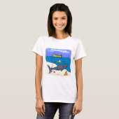 Funny slaapshark and Fishing cartoon T-shirt (Voorkant volledig)