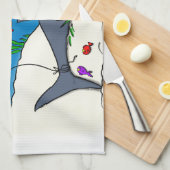 Funny slaapshark and Fishing cartoon Theedoek (Quarter Fold)