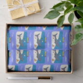 Funny slaapshark and Fishing cartoon Tissuepapier (Geschenk)