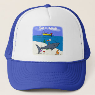 Funny slaapshark and Fishing cartoon Trucker Pet