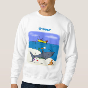 Funny slaapshark and Fishing cartoon Trui