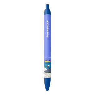 Funny slaapshark and Fishing cartoon Zwarte Inkt Pen