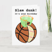 Funny slam dunk basketbal kaart (Voorkant)