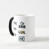 Funny Slang Mok – Nope, Meh, BRB, LOL, Zzz (Voorkant links)