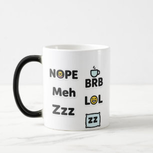 Funny Slang Mok – Nope, Meh, BRB, LOL, Zzz