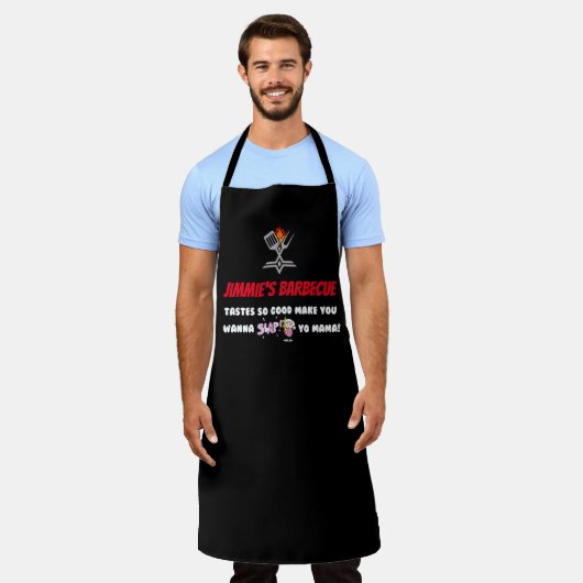Funny Slap Yo Mama Personalized Barbecue Schort (Gedragen)