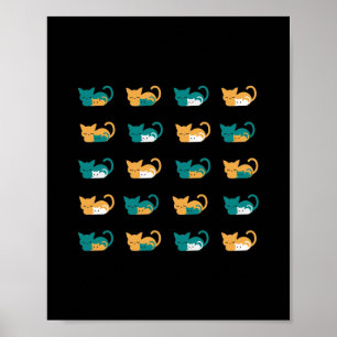 Funny Slapende Cat Art III Poster
