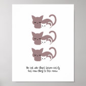Funny Slapende Cat Pun en Art I Notitieblok Poster (Voorkant)