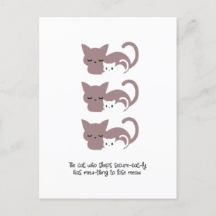 Funny Slapende Kat Pun en Art I Briefkaart