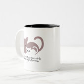 Funny Slapende Kat Pun en Art I Tweekleurige Koffiemok (Voorkant links)