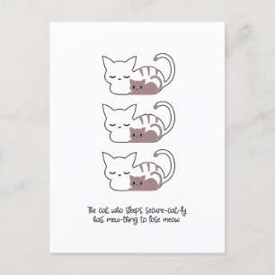 Funny Slapende Kat Pun en Art II Briefkaart