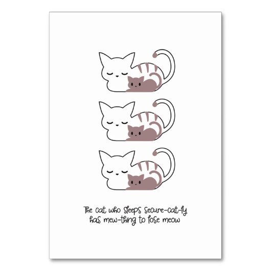 Funny Slapende Kat Pun en Art II Kaart (Voorkant)