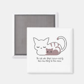 Funny Slapende Kat Pun en Art II Magneet (Voorkant / Achterkant)