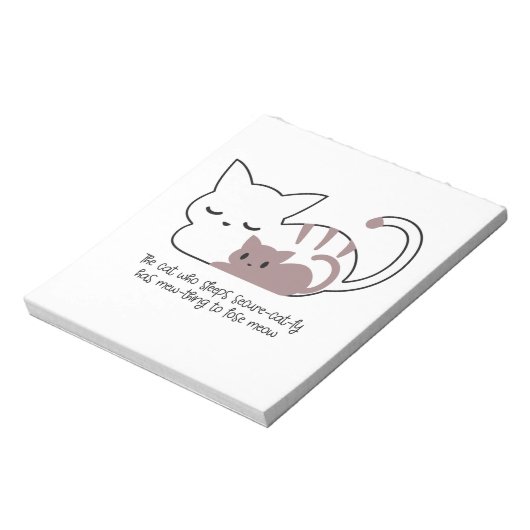 Funny Slapende Kat Pun en Art II Notitieblok (Linkerzijde)