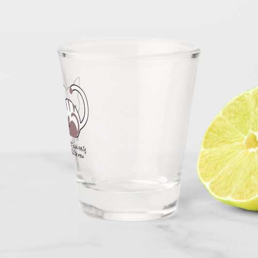 Funny Slapende Kat Pun en Art II Shot Glas (Rechts)