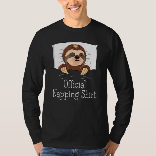 Funny Slaping Sloth Lover Power Napper Napping T-shirt (Voorkant)